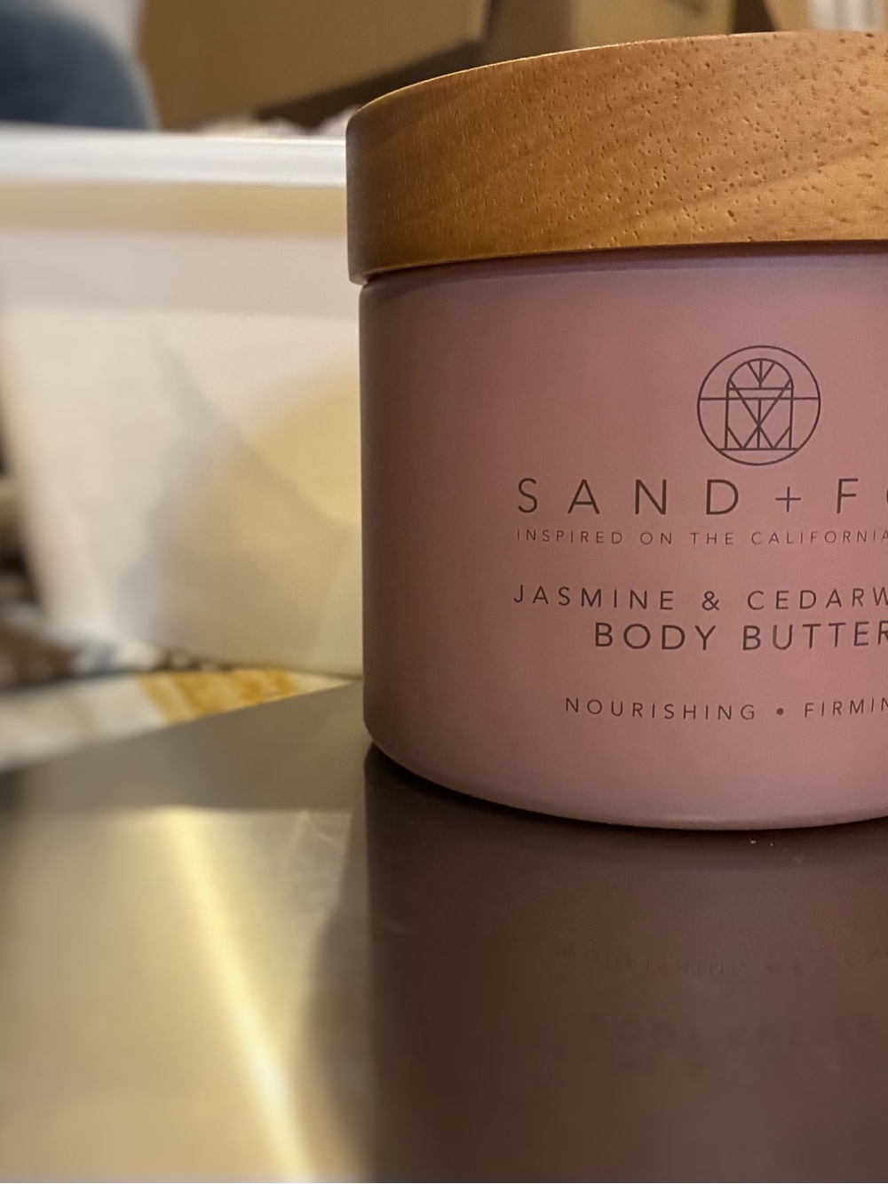 Jasmine & Cedarwood Sand+Fog Body Butter Glass Jar